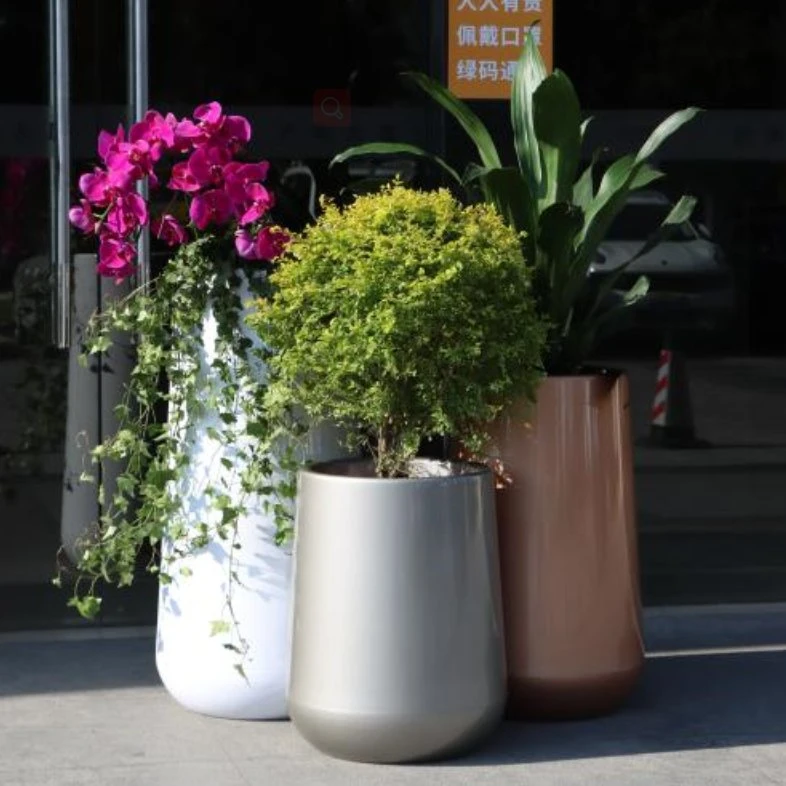 Leizisure Luxury Vertical Round Flower Pot Garden Planters Plastic Macetas